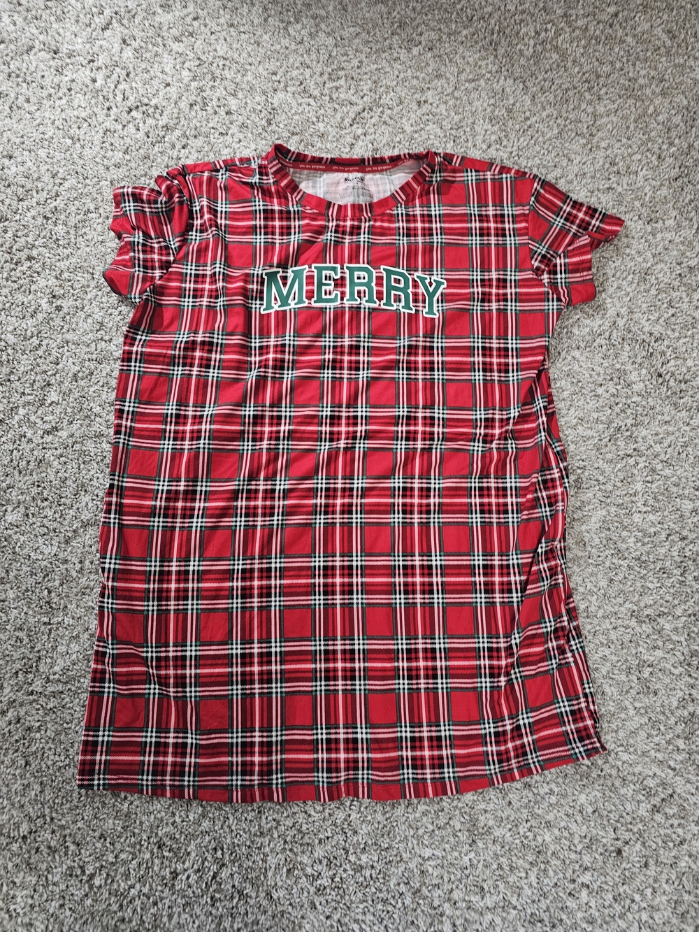 Joyspun Merry Red Plaid Pajama Top